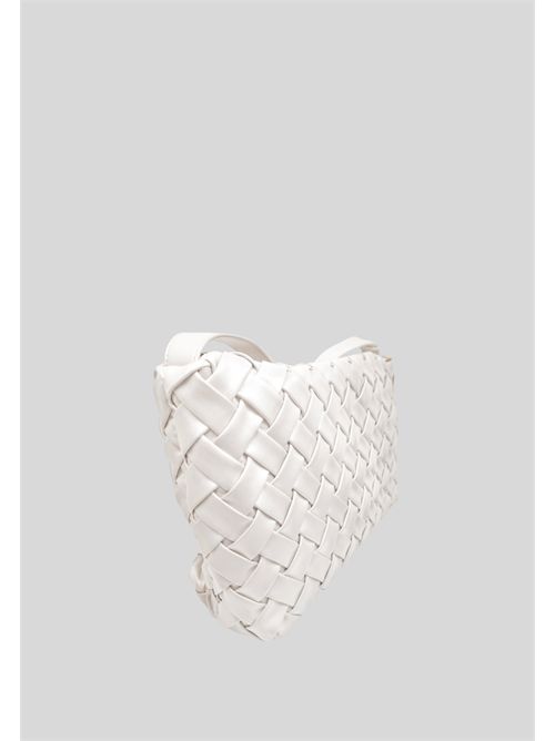 Crossbody bag in braided faux leather C3YB1002 CAFE NOIR | C3YB1002BIANCO