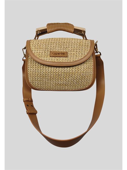 Borsa a mano in rafia con pattina C3YC1011 CAFE NOIR | C3YC1011NATURALE