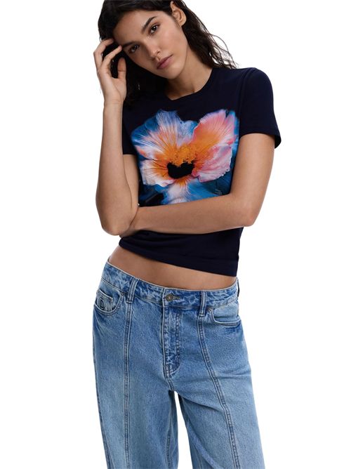 T-shirt con stampa fiore 26SWTK03 DESIGUAL | 26SWTK035000