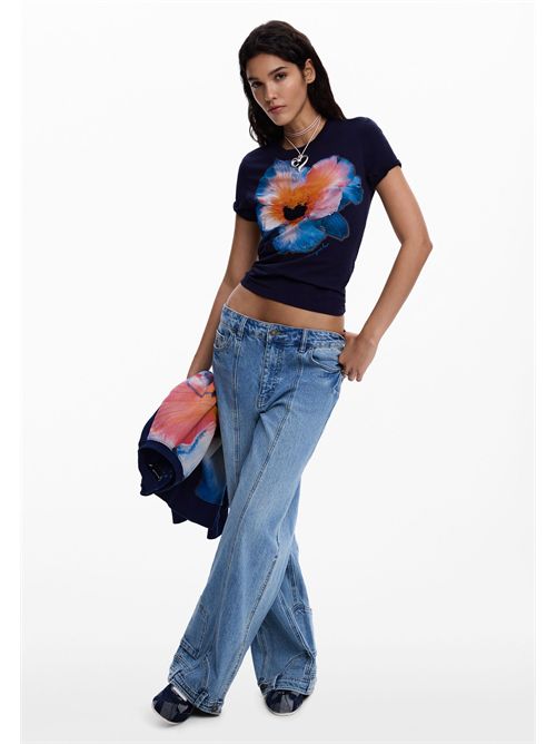 T-shirt con stampa fiore 26SWTK03 DESIGUAL | 26SWTK035000