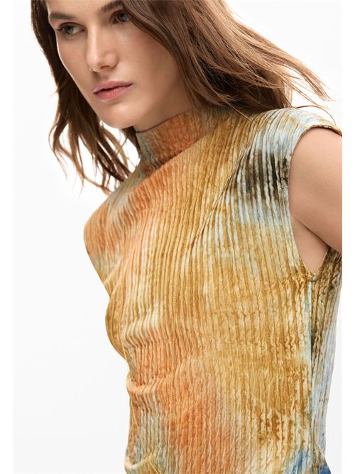 T-shirt in tessuto strutturato con stampa astratta 26SWTK15 DESIGUAL | 26SWTK156014