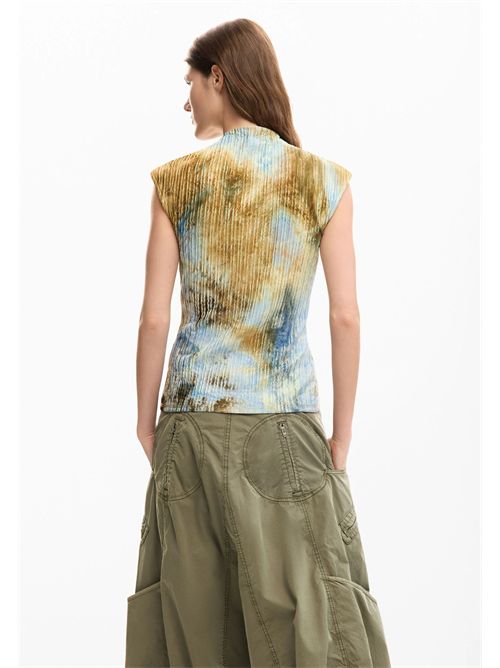 T-shirt in tessuto strutturato con stampa astratta 26SWTK15 DESIGUAL | 26SWTK156014