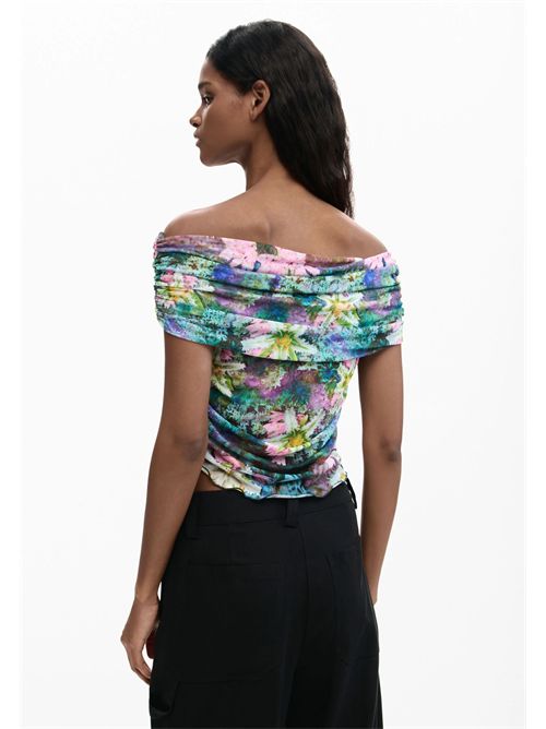 Canotta in tessuto di tulle con stampa floreale 26SWTK22 DESIGUAL | 26SWTK224031