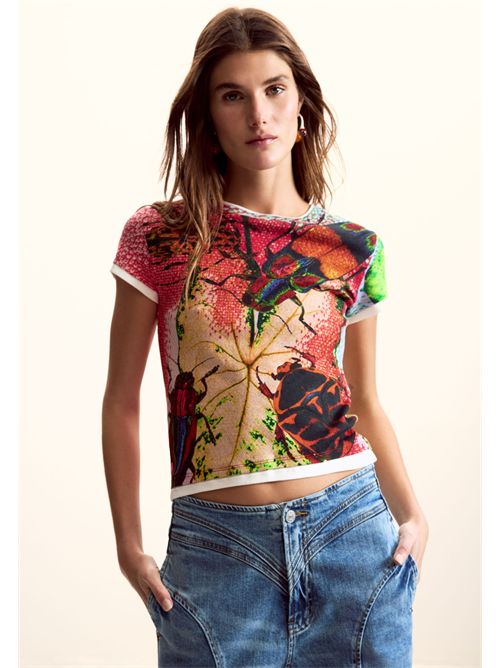 T-shirt con insetti disegnati da Mr. Christian Lacroix 26SWTK27 DESIGUAL | 26SWTK279019