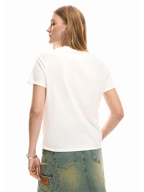 T-shirt con stampa viso astratta 26SWTK51 DESIGUAL | 26SWTK511000