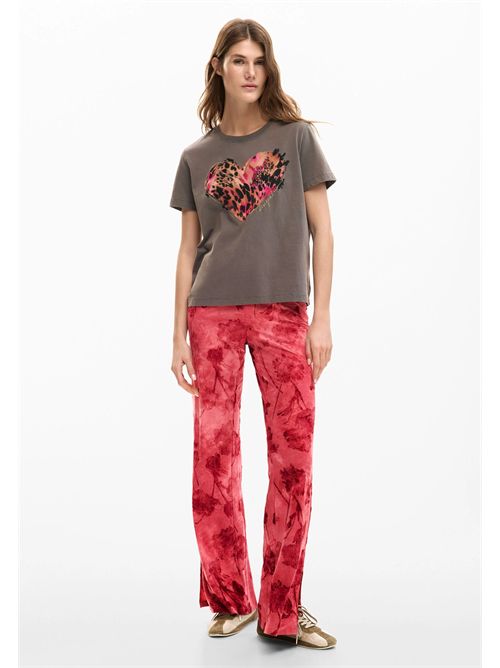 T-shirt con stampa cuore animal print 26SWTK53 DESIGUAL | 26SWTK532001