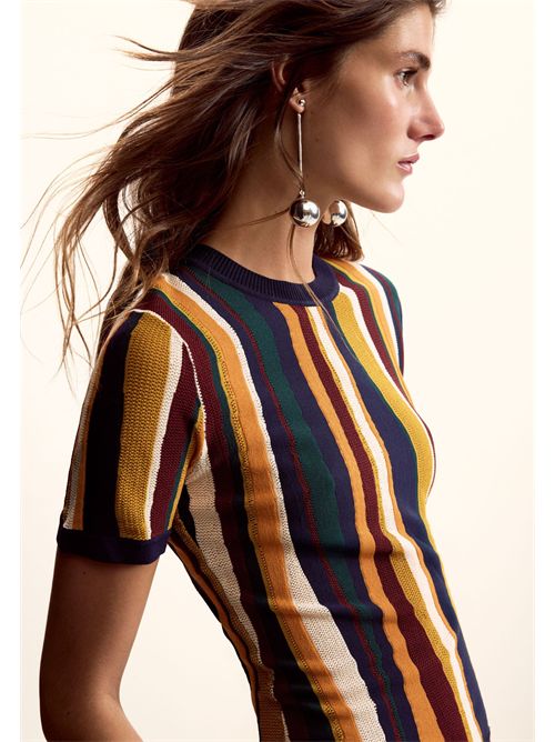 T-shirt in jersey e con stampa a righe disegnata da Mr. Christian Lacroix  26SWTK55 DESIGUAL | 26SWTK559019