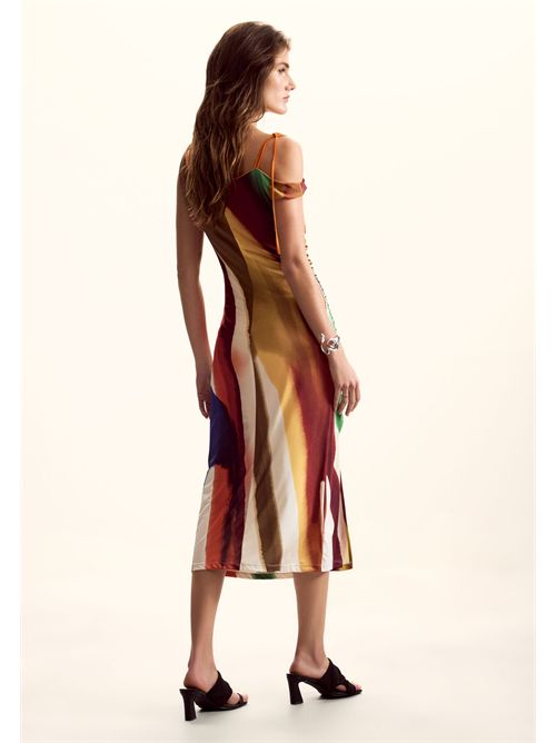 Abito con spalline e stampa astratta a righe di M. Christian Lacroix 26SWVK17 DESIGUAL | 26SWVK171001