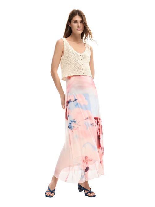 Abito combinato con top in crochet e gonna fantasia 26SWVK31 DESIGUAL | 26SWVK313049