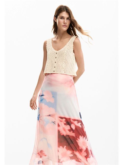 Abito combinato con top in crochet e gonna fantasia 26SWVK31 DESIGUAL | 26SWVK313049