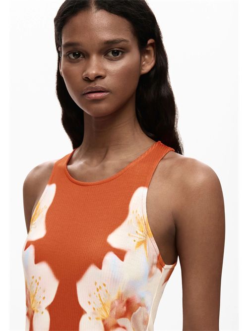 Abito lungo in tessuto leggero con fiori laterali 26SWVK37 DESIGUAL | 26SWVK377002