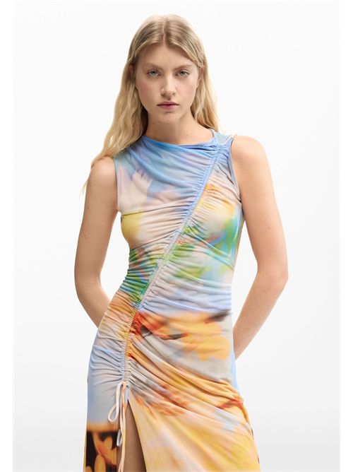 Abito lungo drappeggiato con stampa astratta 26SWVK38 DESIGUAL | 26SWVK389019