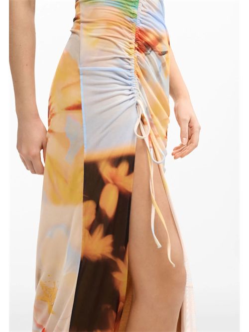 Abito lungo drappeggiato con stampa astratta 26SWVK38 DESIGUAL | 26SWVK389019