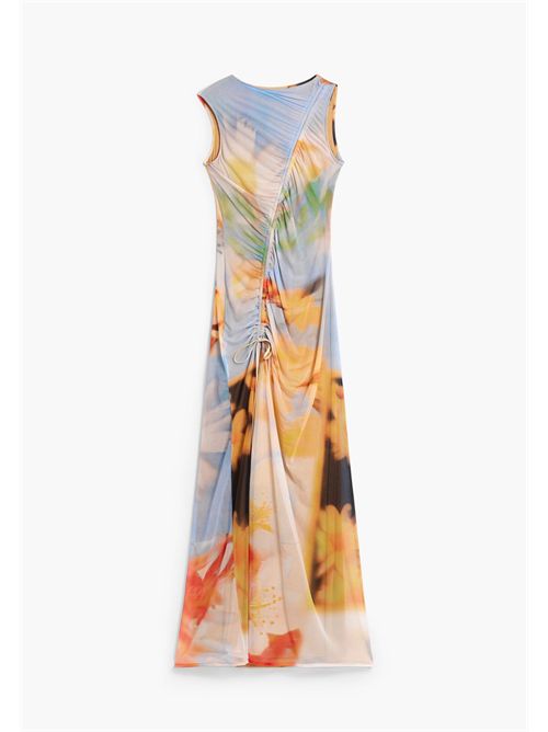 Abito lungo drappeggiato con stampa astratta 26SWVK38 DESIGUAL | 26SWVK389019