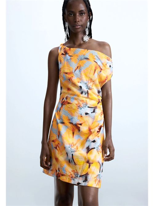 Abito corto con scollo asimmetrico e fantasia floreale 26SWVW50 DESIGUAL | 26SWVW507002