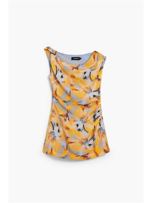 Abito corto con scollo asimmetrico e fantasia floreale 26SWVW50 DESIGUAL | 26SWVW507002