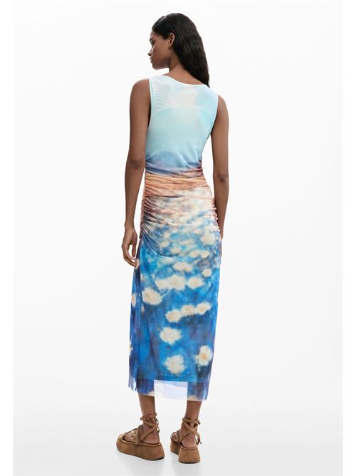 Abito in tulle con drappeggio e stampa impressionista 26SWVK28 DESIGUAL | 26SWVK285045