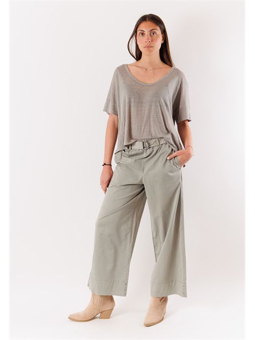 miro g - wide pants with belt KEELING | KWC060510DESERT SAGE