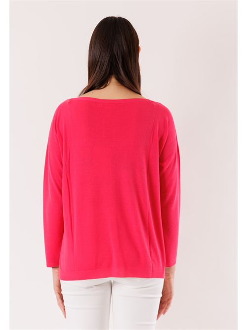 Maglia con scollo a barca e spacchetti 3M1500C KONTATTO | 3M1500CFUXIA