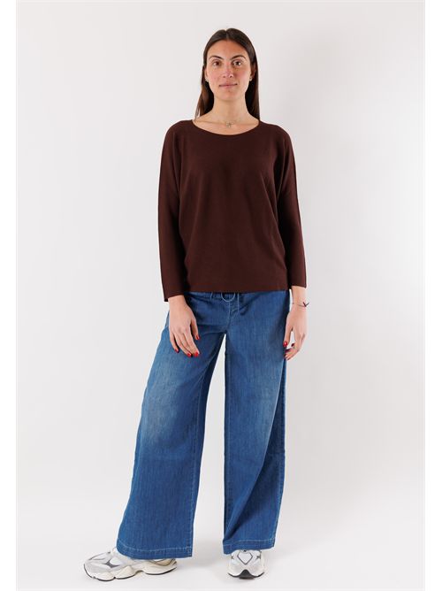 Loose-fitting crew neck top 3M1511 KONTATTO | 3M1511CCIOCCOLATO