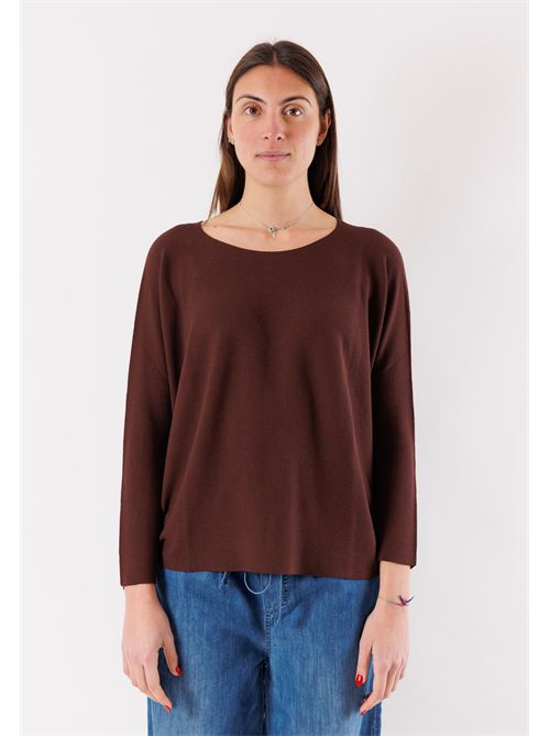 Loose-fitting crew neck top 3M1511 KONTATTO | 3M1511CCIOCCOLATO