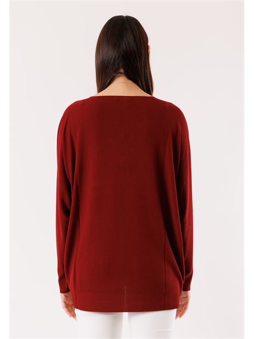 V-neck sweater over 3M1515C KONTATTO | 3M1515CSANGRIA