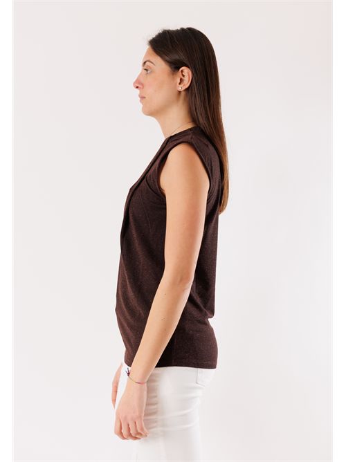 Top drappeggio lurex MR6009C KONTATTO | MR6009CMORO