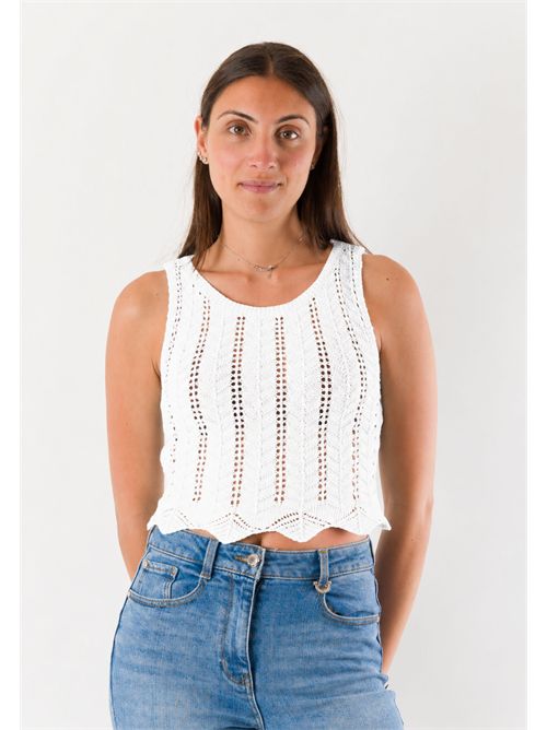 top con ricami 22262 MESANGE | 22262BIANCO
