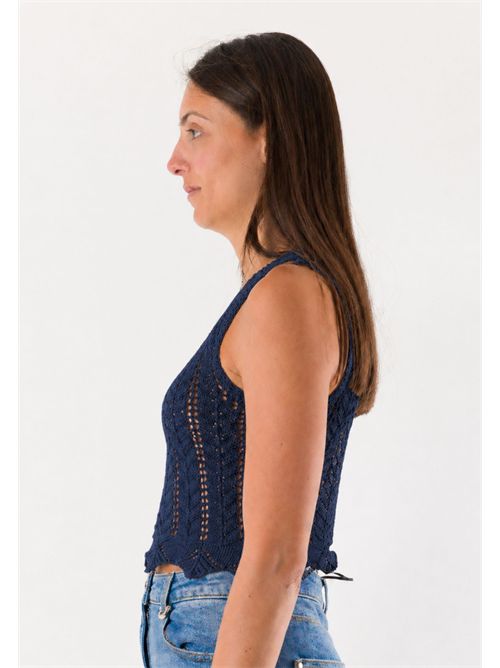 top con ricami 22262 MESANGE | 22262BLU
