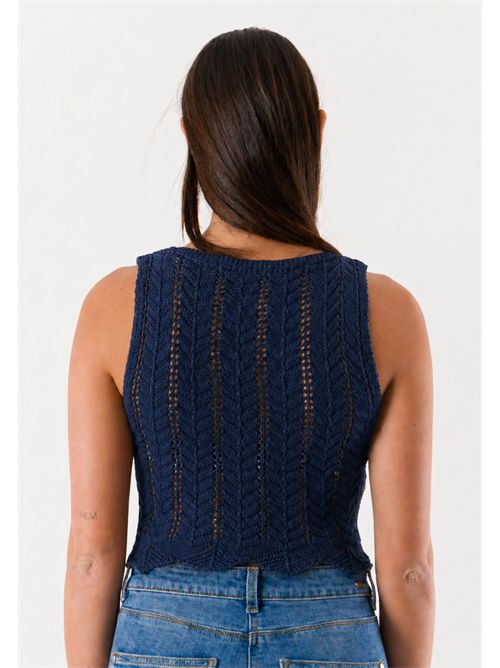 top con ricami 22262 MESANGE | 22262BLU