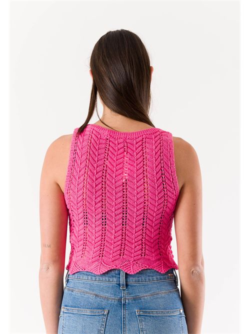 top con ricami 22262 MESANGE | 22262FUXIA