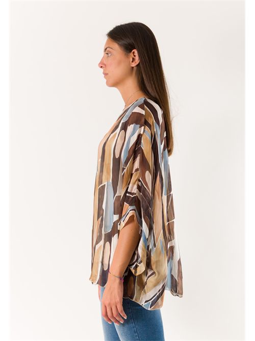 printed blouse in silk blend 46929 MESANGE | 469291821D2