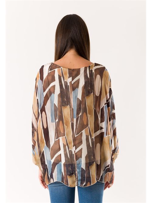 printed blouse in silk blend 46929 MESANGE | 469291821D2