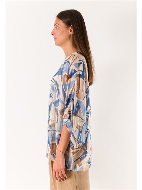 printed blouse in silk blend 46929 MESANGE | 469291849V501