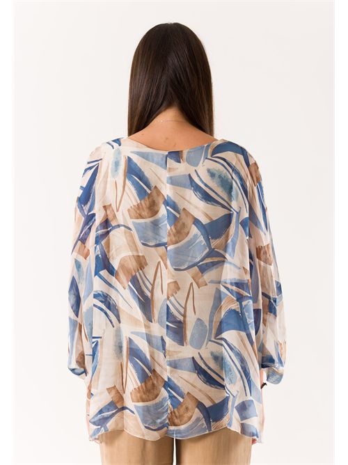printed blouse in silk blend 46929 MESANGE | 469291849V501
