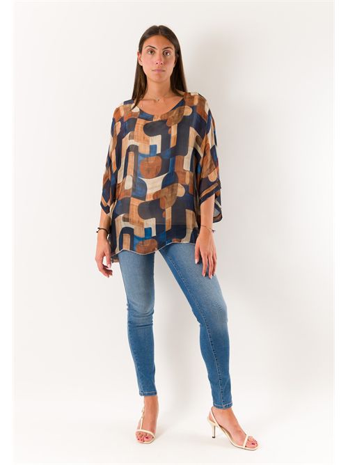 printed blouse in silk blend 46929 MESANGE | 469295510D2