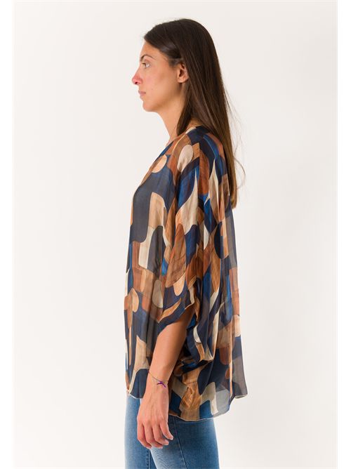 printed blouse in silk blend 46929 MESANGE | 469295510D2
