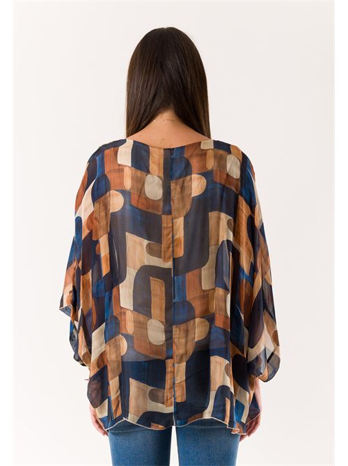 printed blouse in silk blend 46929 MESANGE | 469295510D2