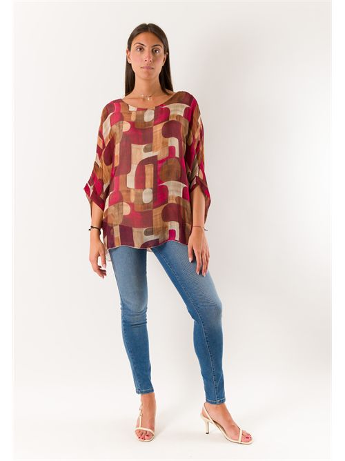 printed blouse in silk blend 46929 MESANGE | 469295510D4