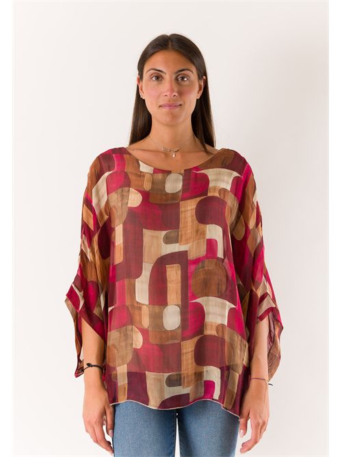 printed blouse in silk blend 46929 MESANGE | 469295510D4