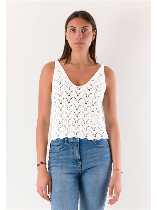 top con ricami  A0783 MESANGE | A0783BIANCO