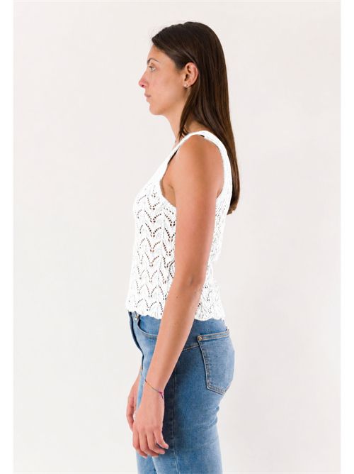 top con ricami  A0783 MESANGE | A0783BIANCO