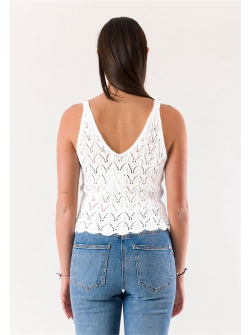 top con ricami  A0783 MESANGE | A0783BIANCO