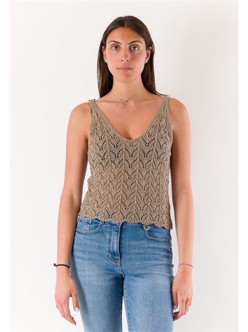 top con ricami  A0783 MESANGE | A0783FANGO