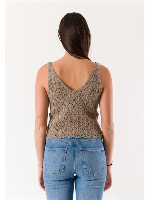 top con ricami  A0783 MESANGE | A0783FANGO