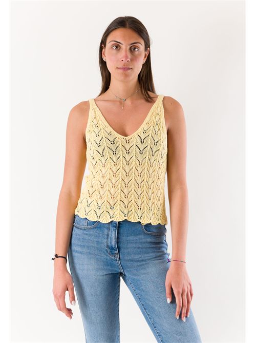 top con ricami  A0783 MESANGE | A0783GIALLO