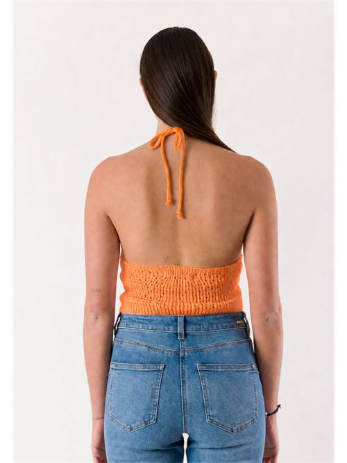 top corto con ricami A24183 MESANGE | A24183ARANCIO