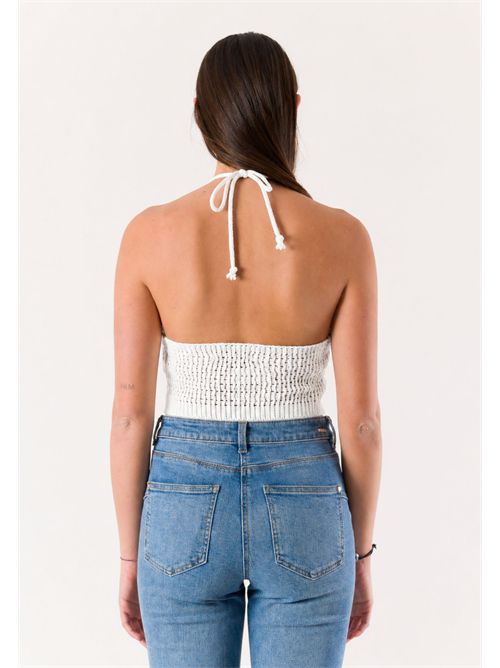 top corto con ricami A24183 MESANGE | A24183BIANCO