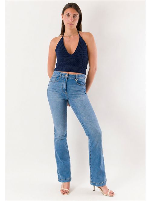 top corto con ricami A24183 MESANGE | A24183NAVY