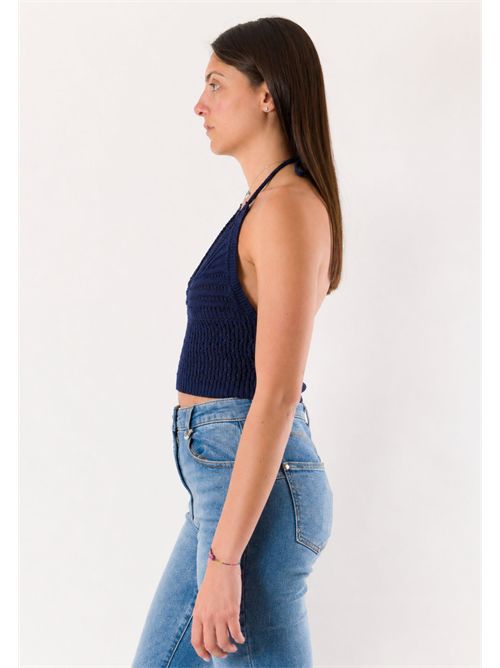 top corto con ricami A24183 MESANGE | A24183NAVY